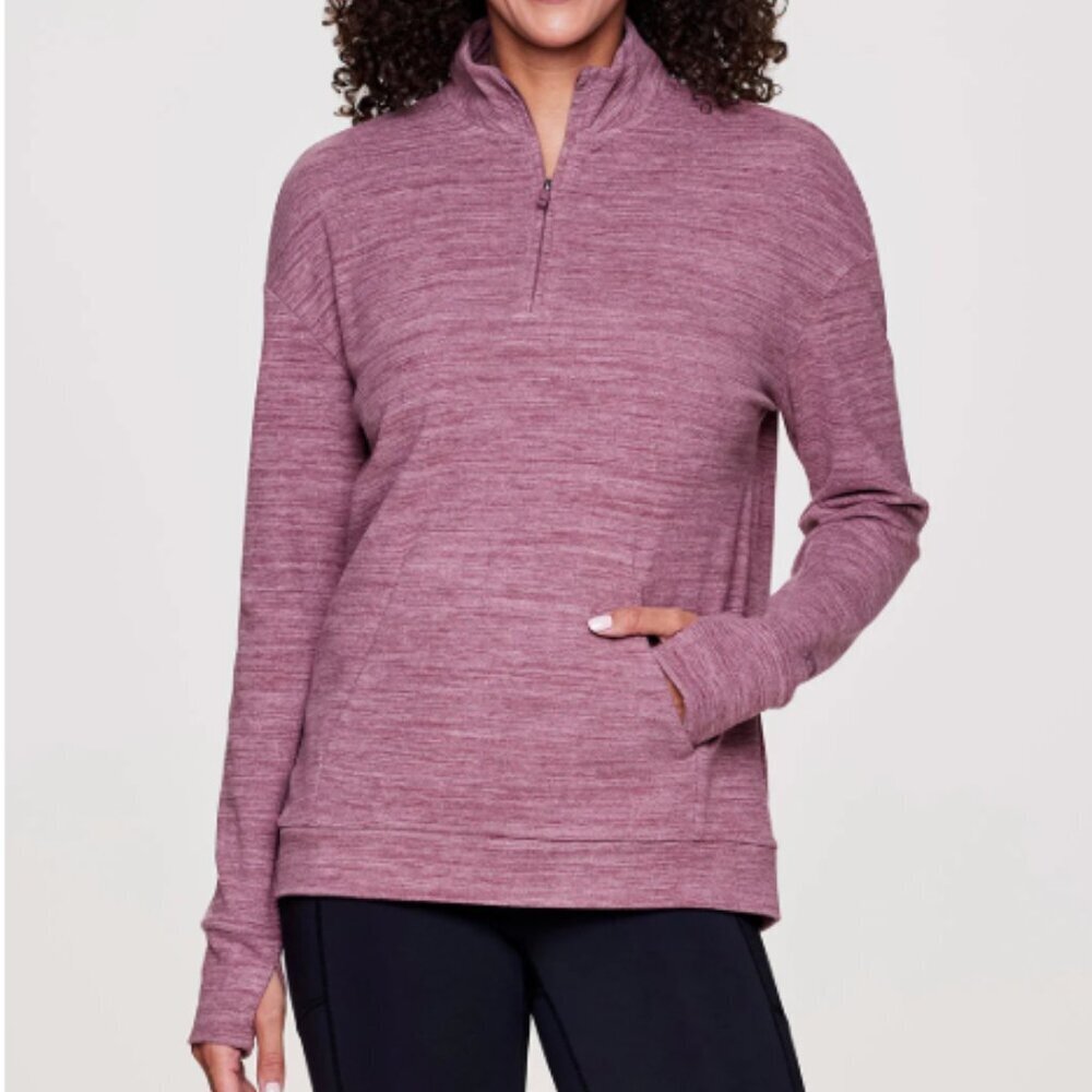 Avalanche Willow Ultra Soft 1/4 Zip Long Sleeve Fleece Top Size Large in Mauve